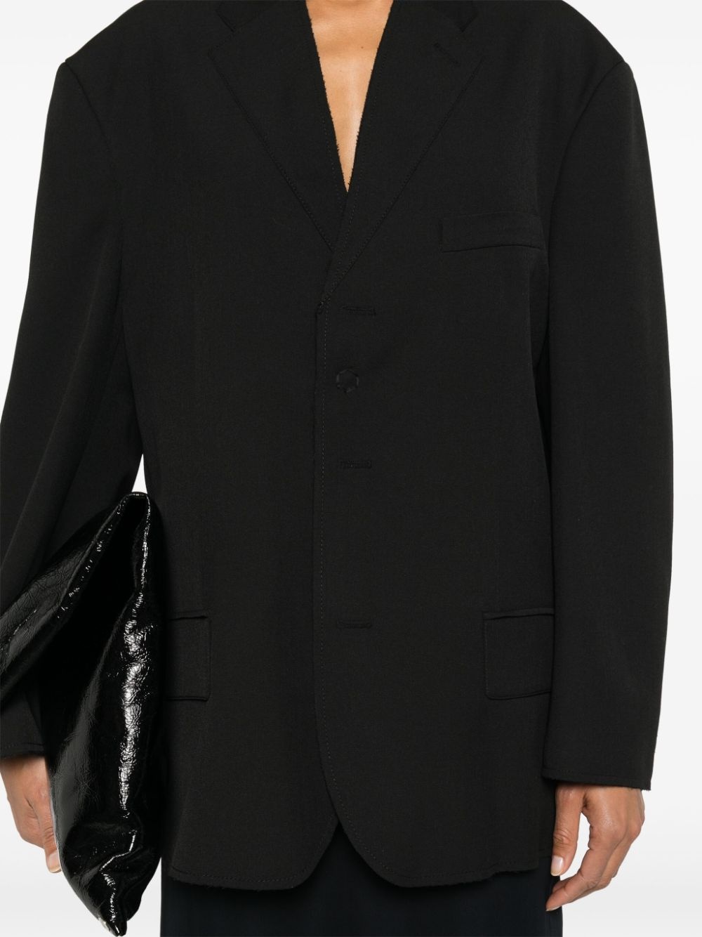 raw-cut single-breasted blazer - 5