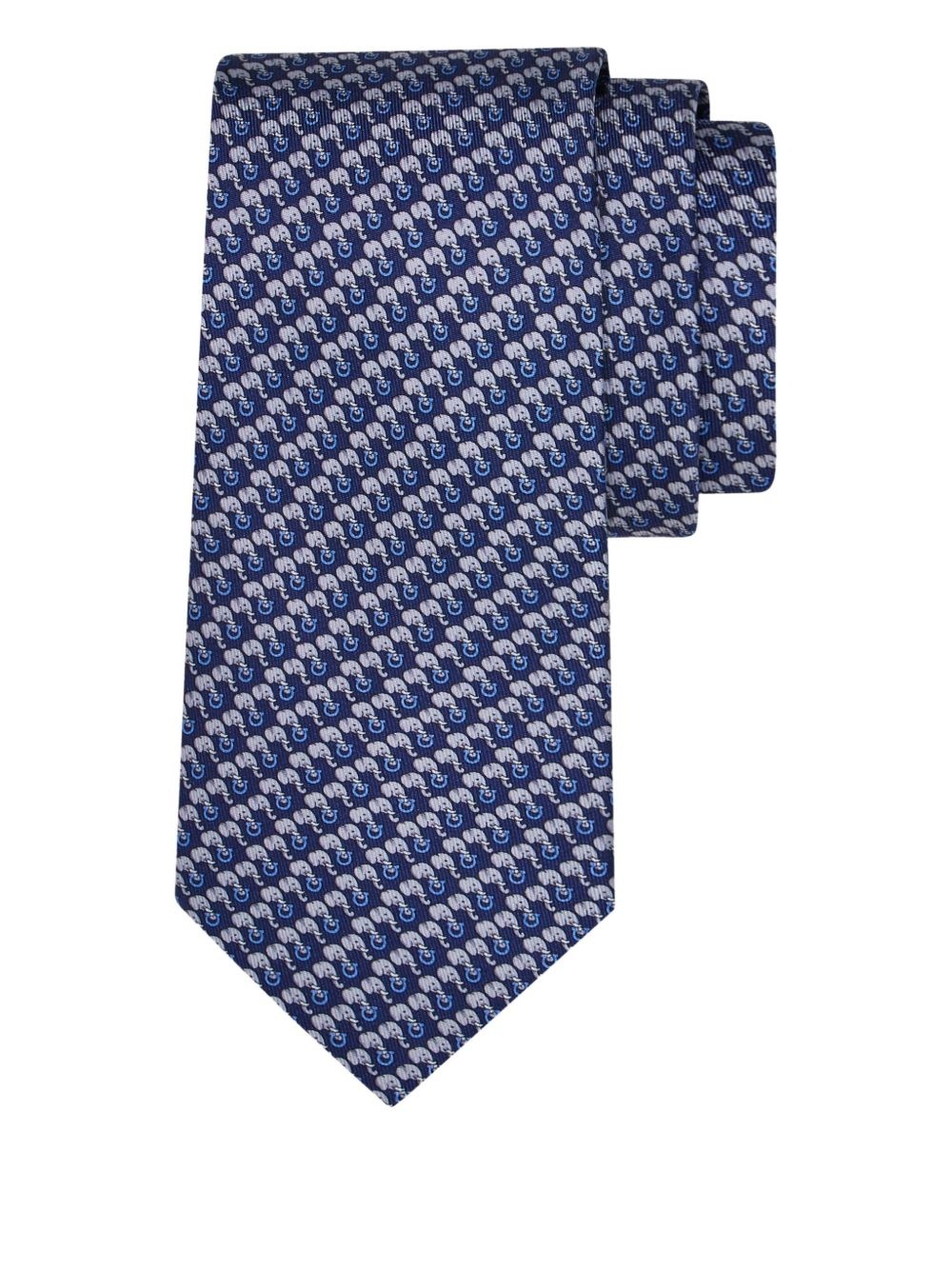elephant-printed silk tie - 2