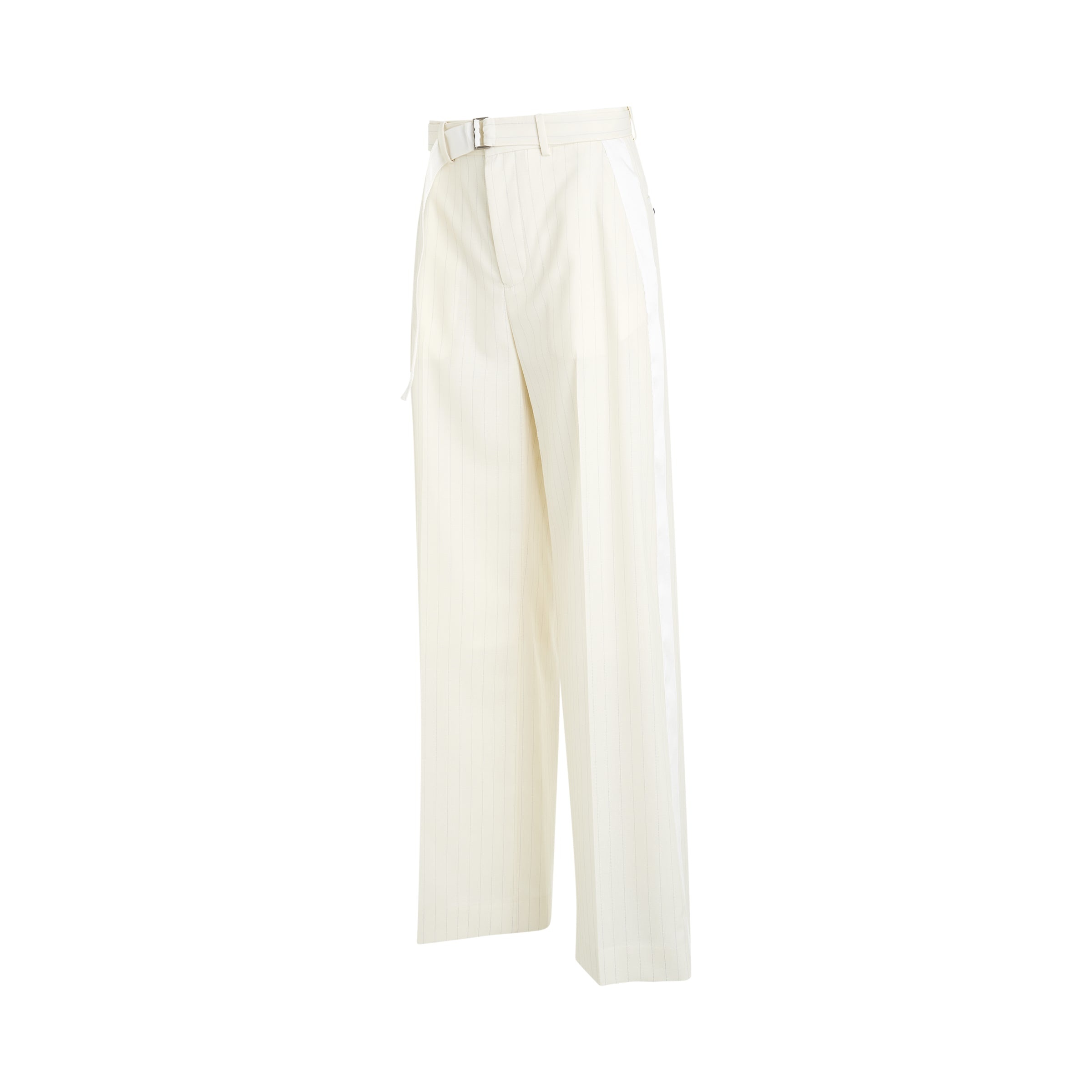 Chalk Stripe Pants in Off White - 2