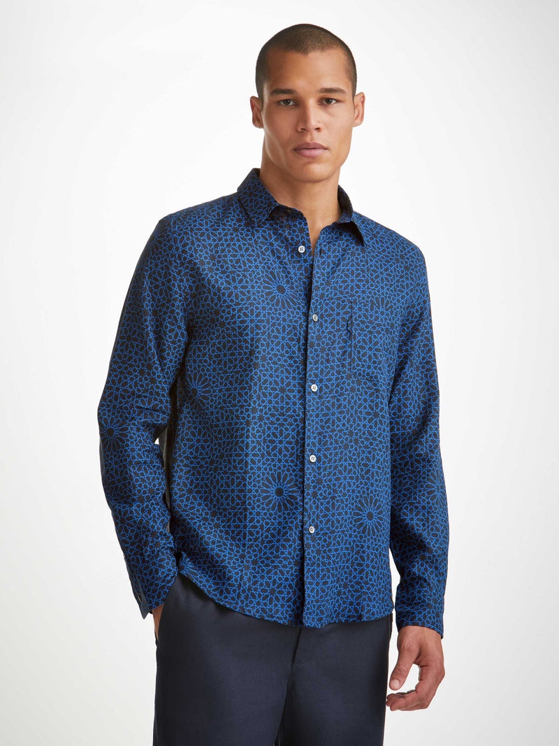 Men's Shirt Milan 23 Linen Navy - 6