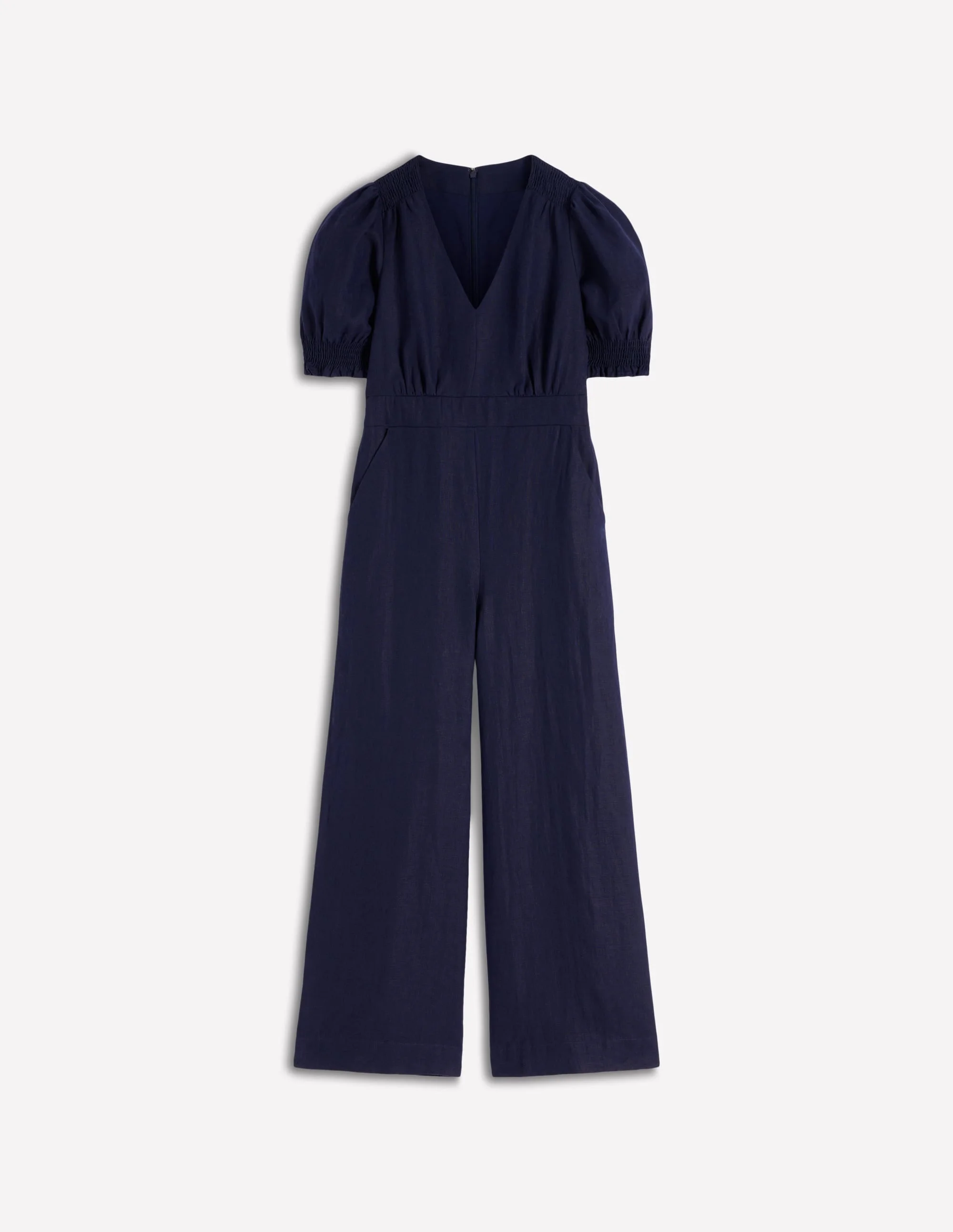 Anna Linen Jumpsuit-Navy - 1