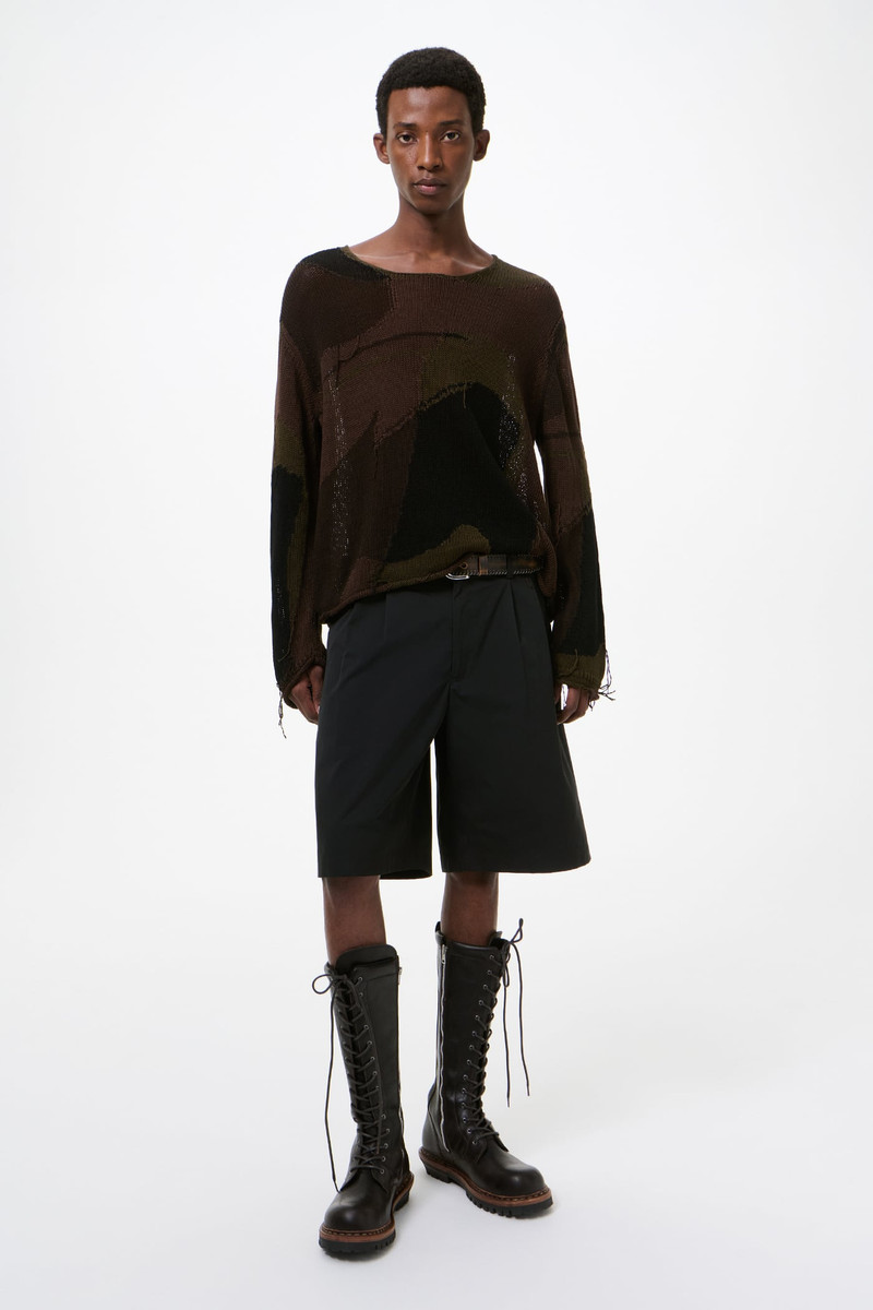 Our Legacy Ponte Shorts Studio Black Micro Canvas outlook