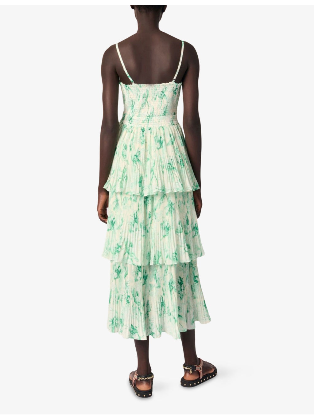Graphic-Print V-Neck Woven Midi Dress - 4