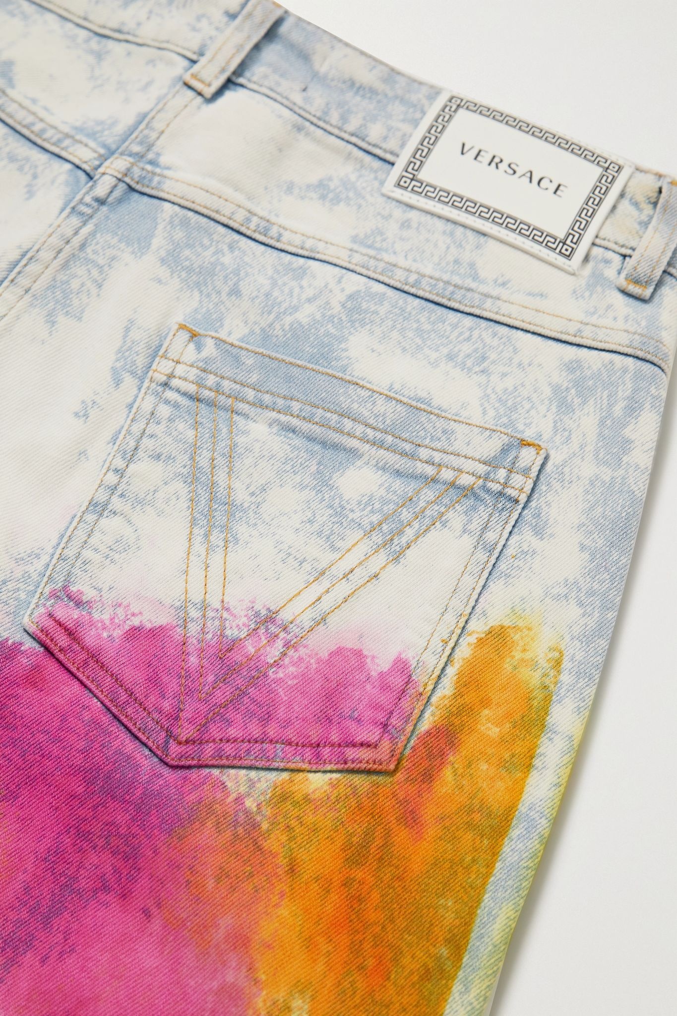 Tie-dyed high-rise straight-leg jeans - 6