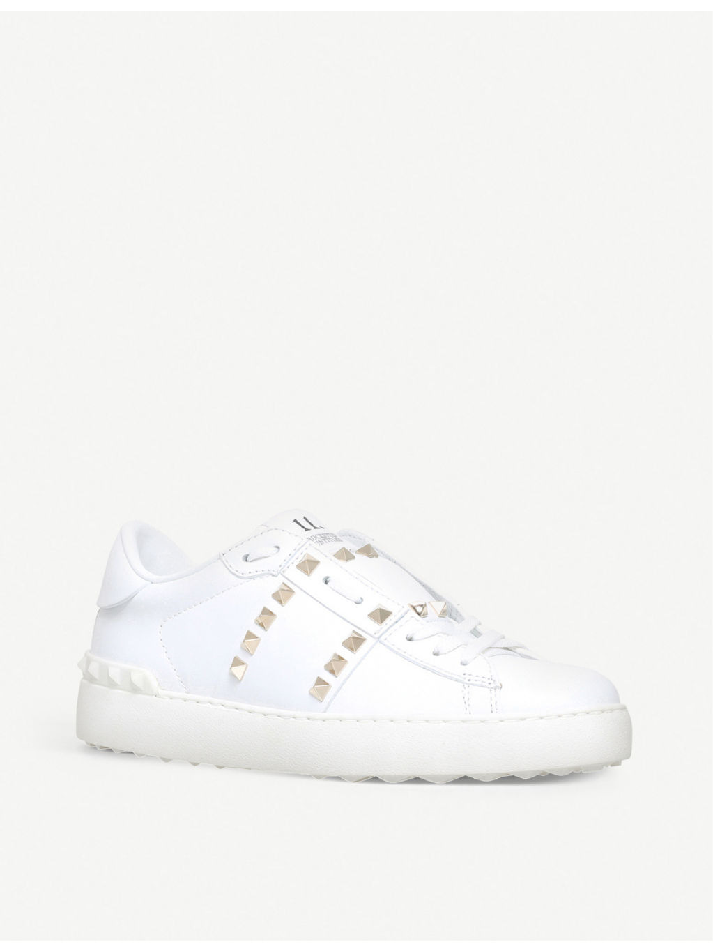 Rockstud leather low-top trainers - 3