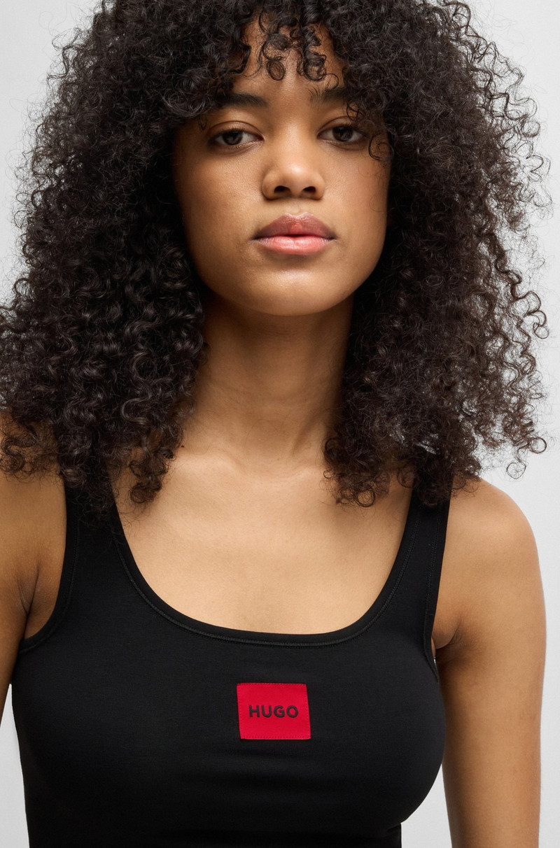 STRETCH-COTTON JERSEY VEST WITH RED LOGO PATCH 3