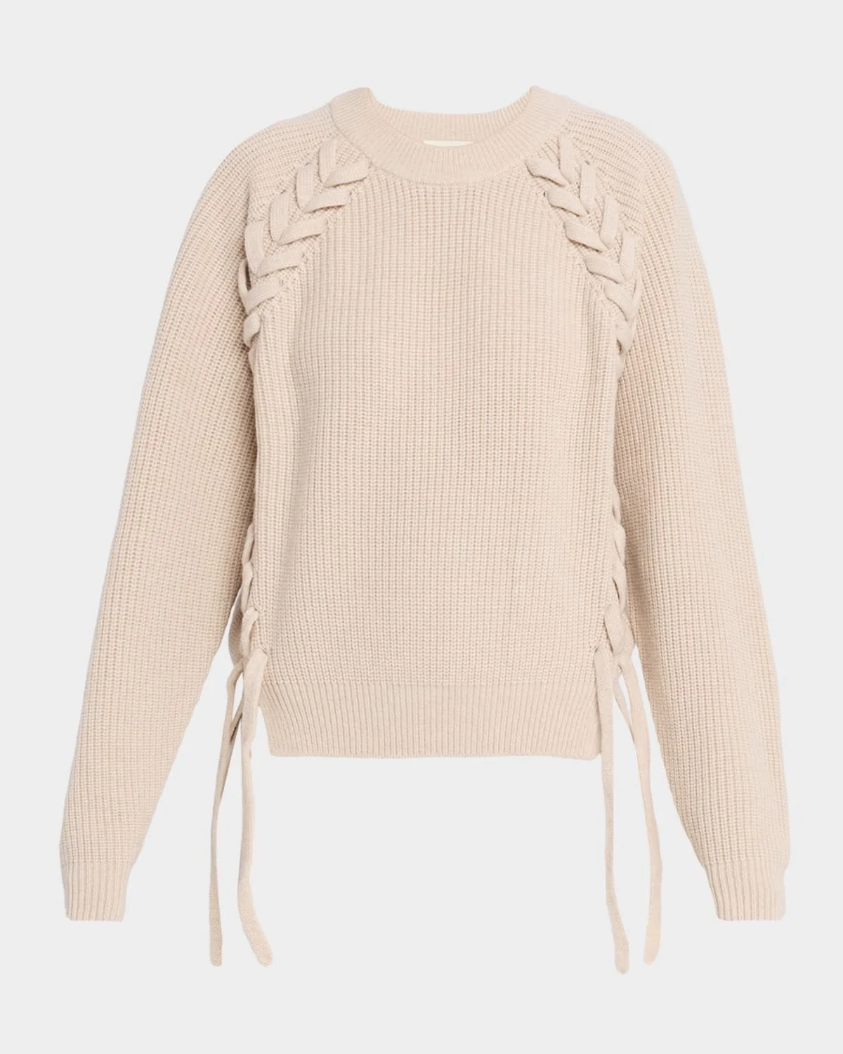 Noelia Braided Rib-Knit Wool & Cashmere Sweater - 1