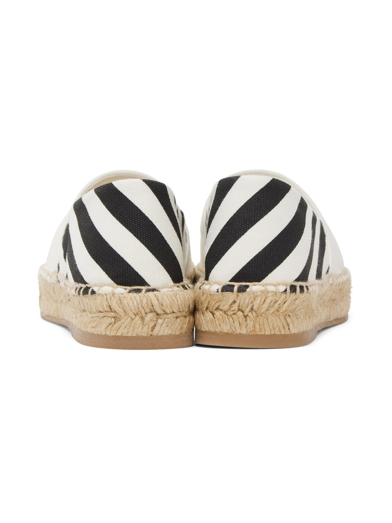 White & Black Striped Espadrilles 2