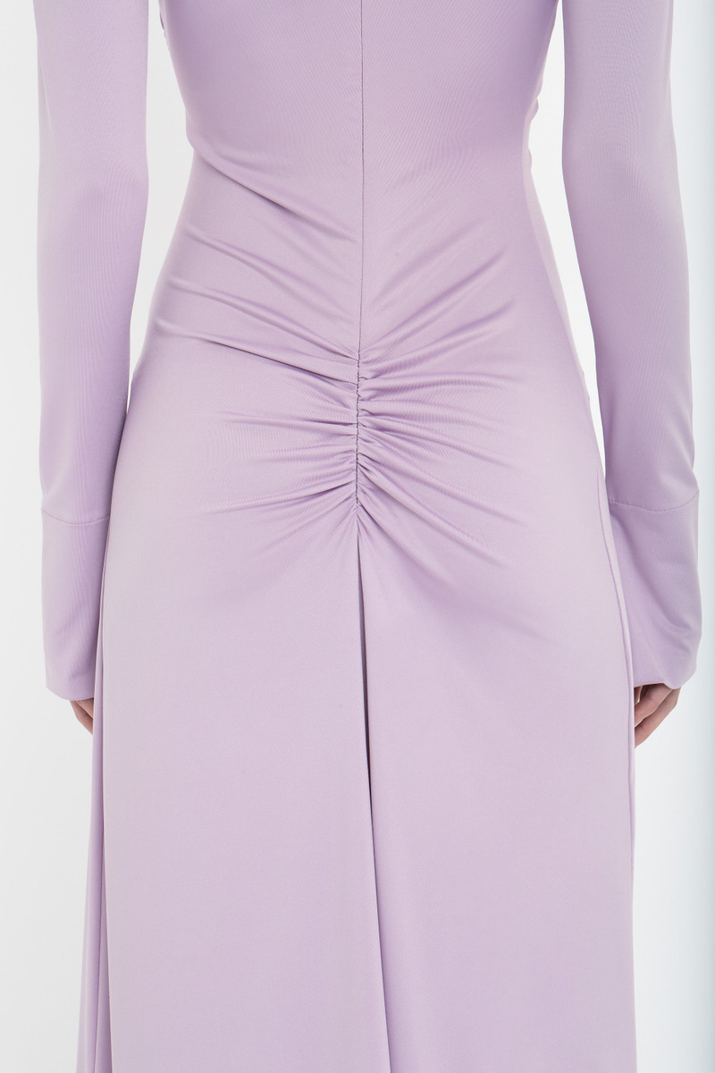 Ruched Detail Floor-Length Gown In Petunia 6