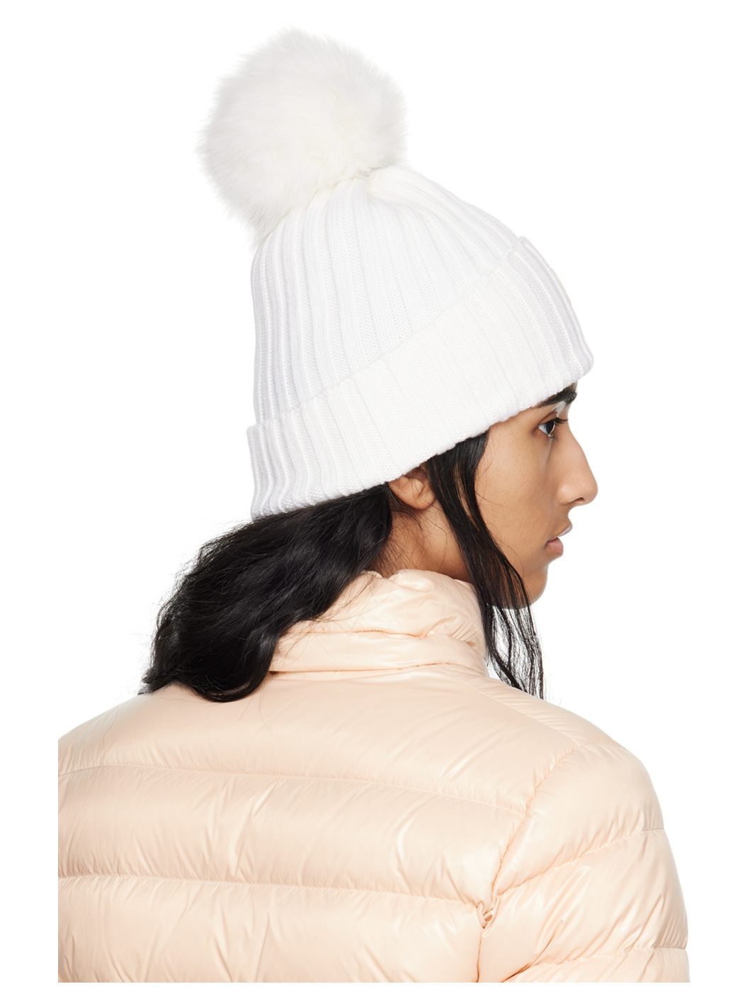 White Pom Pom Beanie - 3