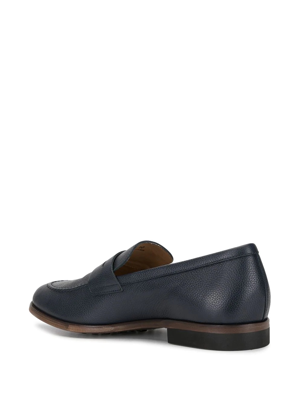 pebbled leather loafers - 3