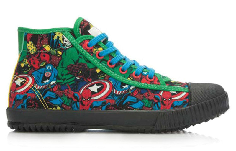 Li-Ning (WMNS) Li-Ning x MARVEL Comics Graphic Classic Canvas Shoes 'Black Green' ALAK124-3 outlook