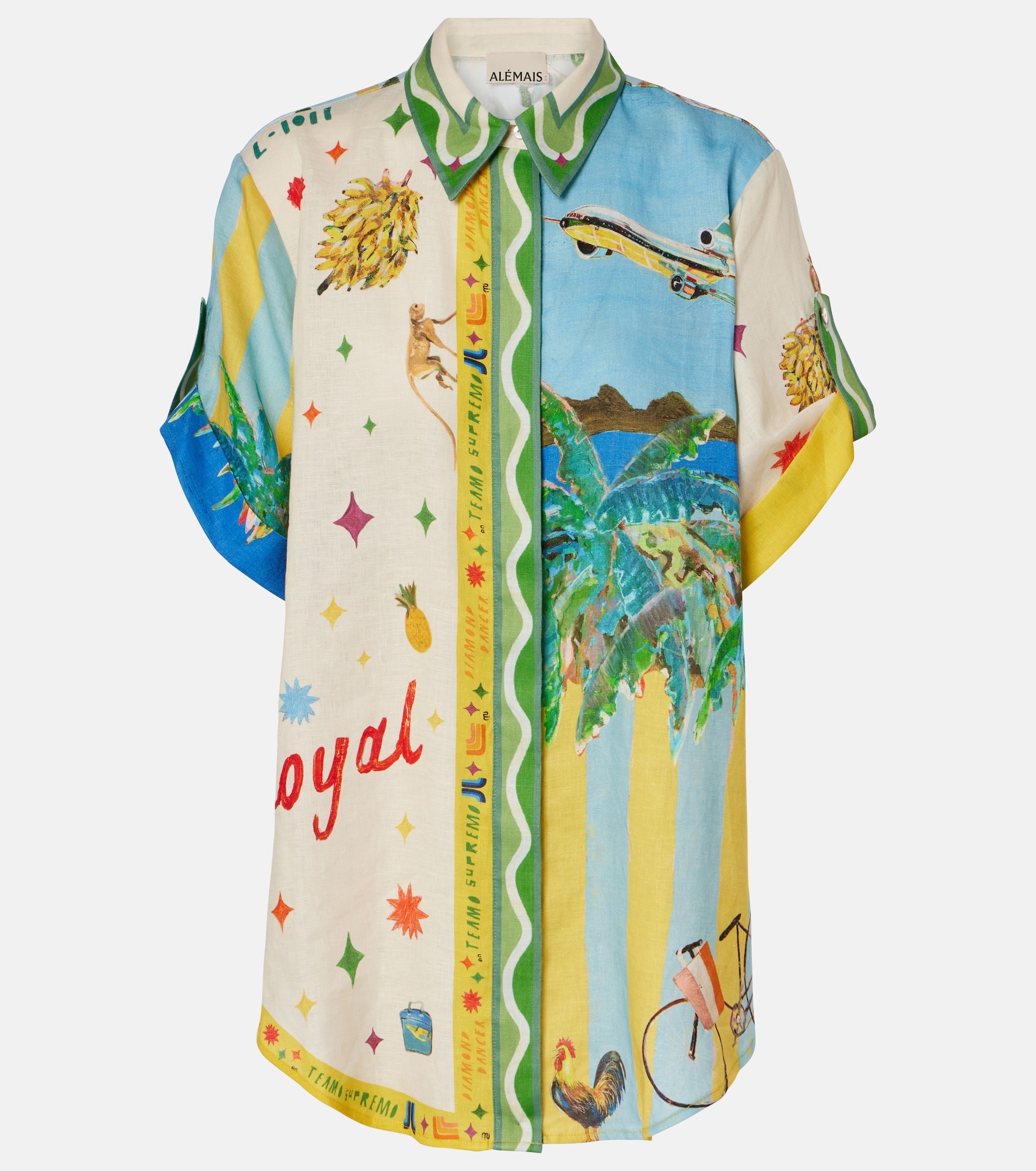 x Adam Lester All Aboard printed linen shirt - 1