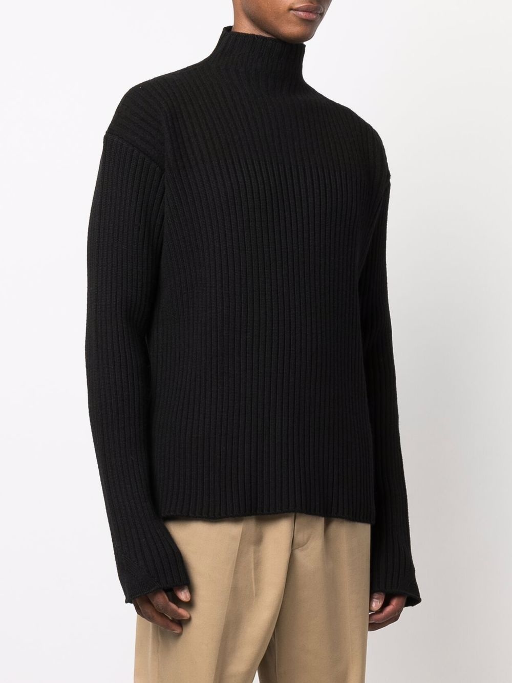 ribbed knit roll-neck jumper - 3