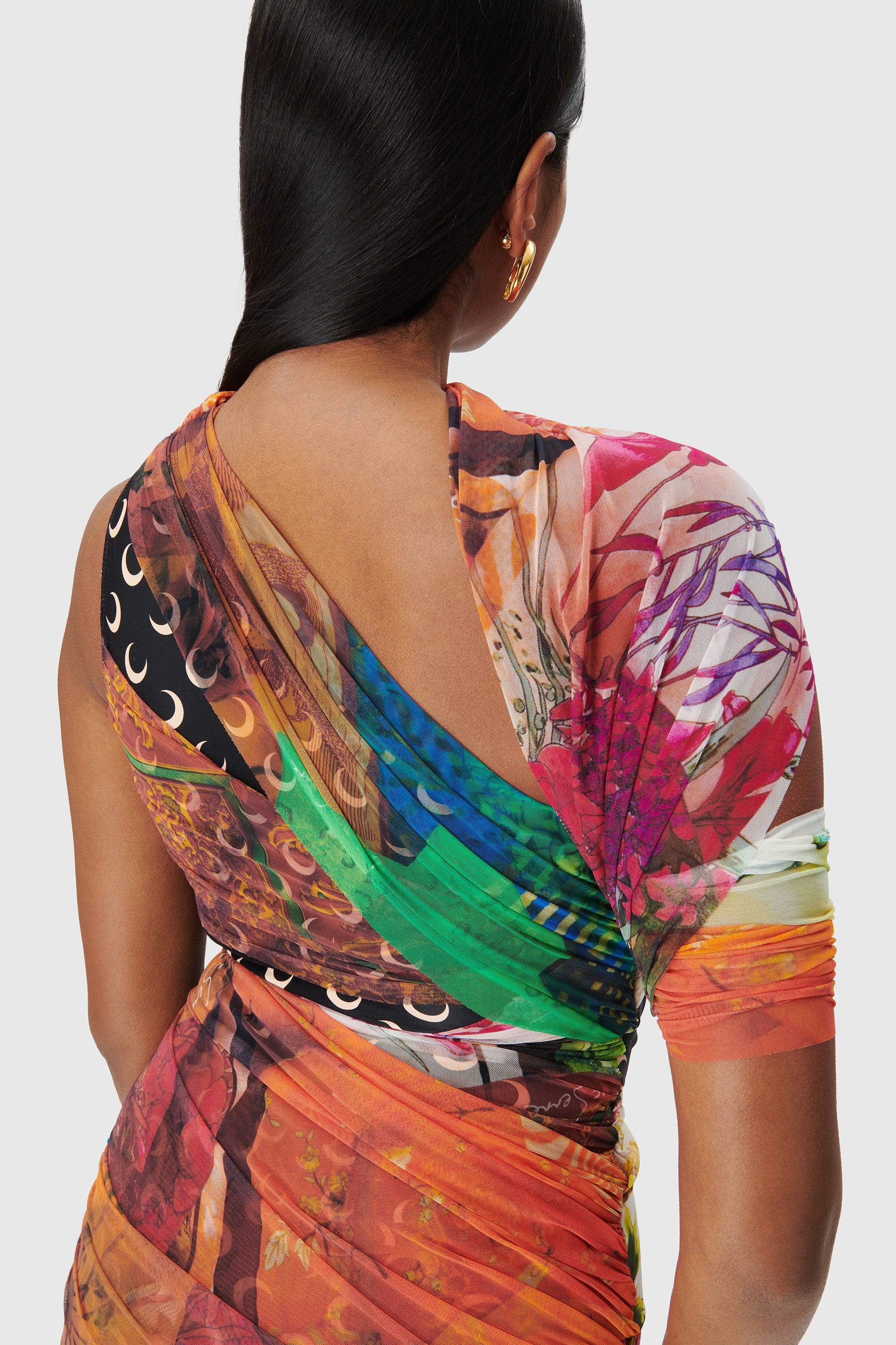 Jersey Body Shelter Draped Dress - 5
