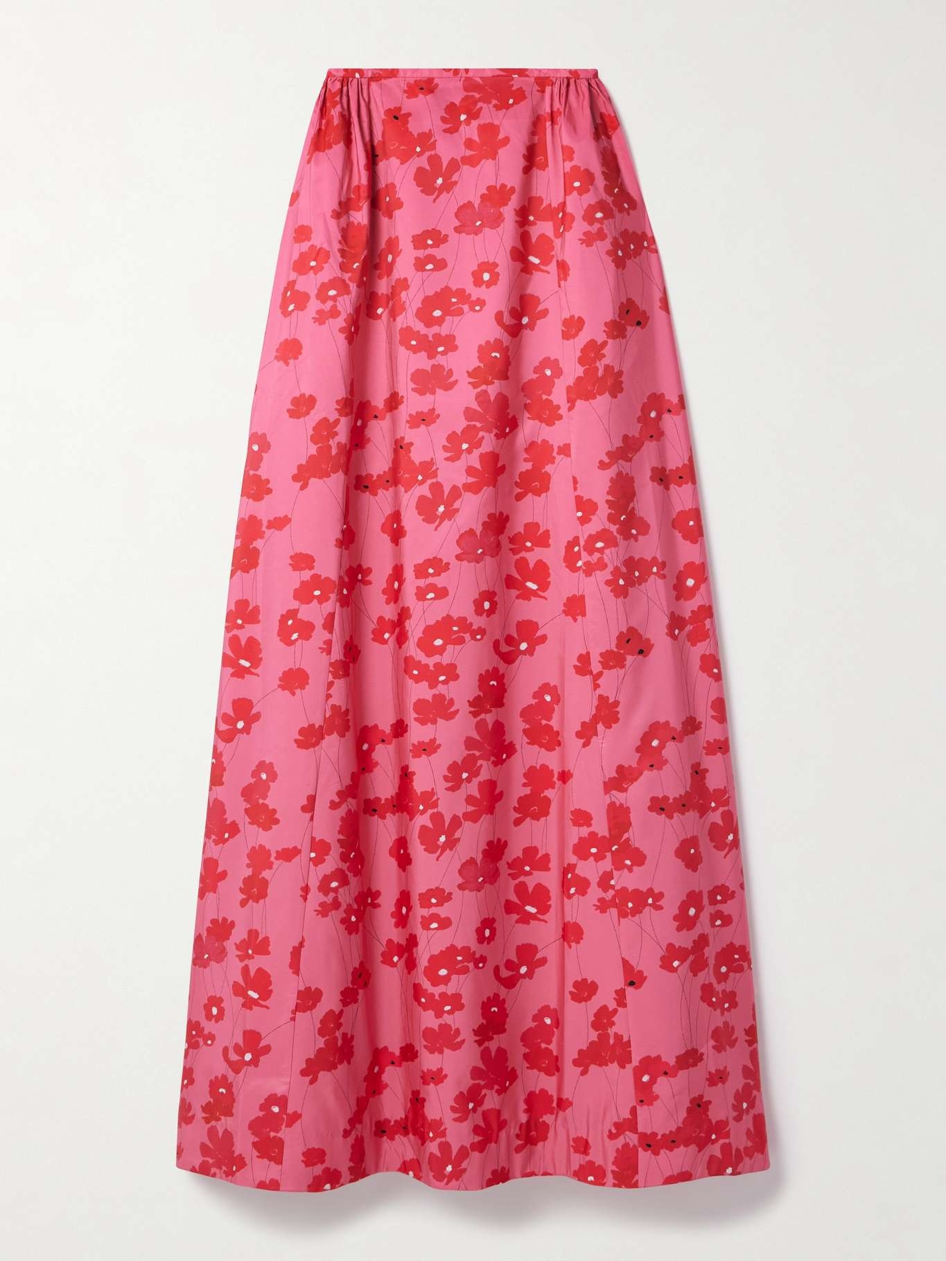 Elle floral-print taffeta maxi skirt - 1