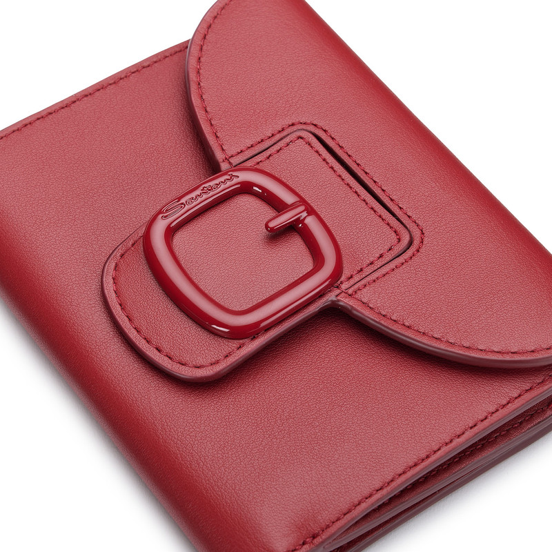Red leather wallet with coin pocket 5