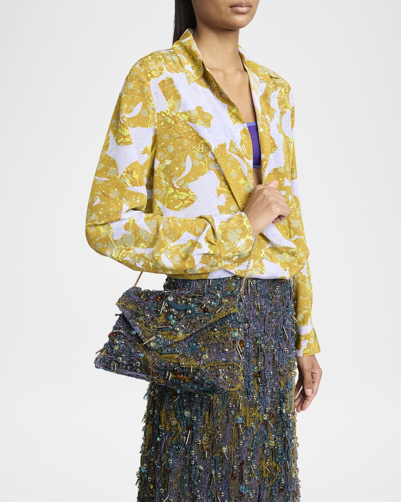 Dries Van Noten Embellished Envelope Flap Clutch Bag outlook
