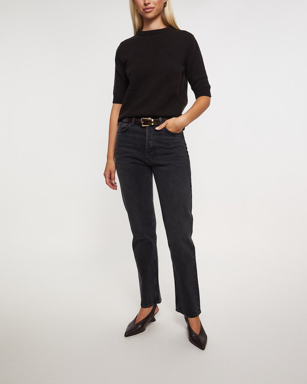 Jeans 90´Pinch Waist High Rise Straight in Hitch Denim - 3
