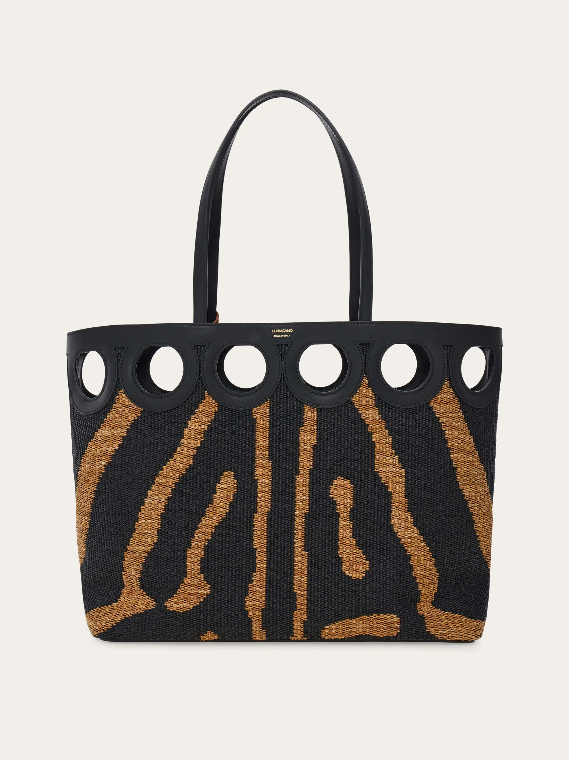 Gancini outline tote bag (L) - 1