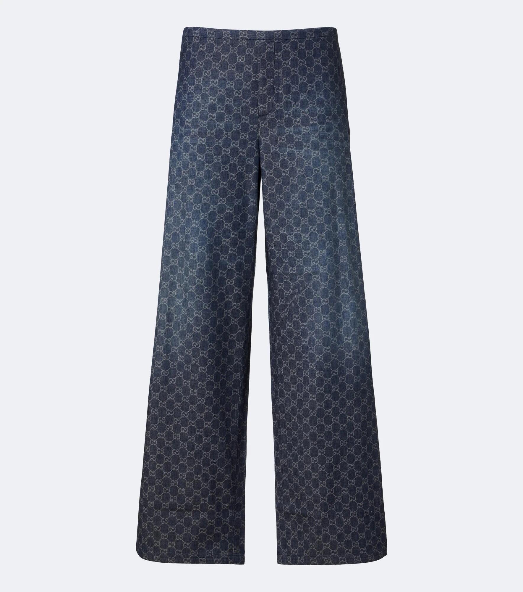 GG cotton chambray jacquard wide-leg pants - 1