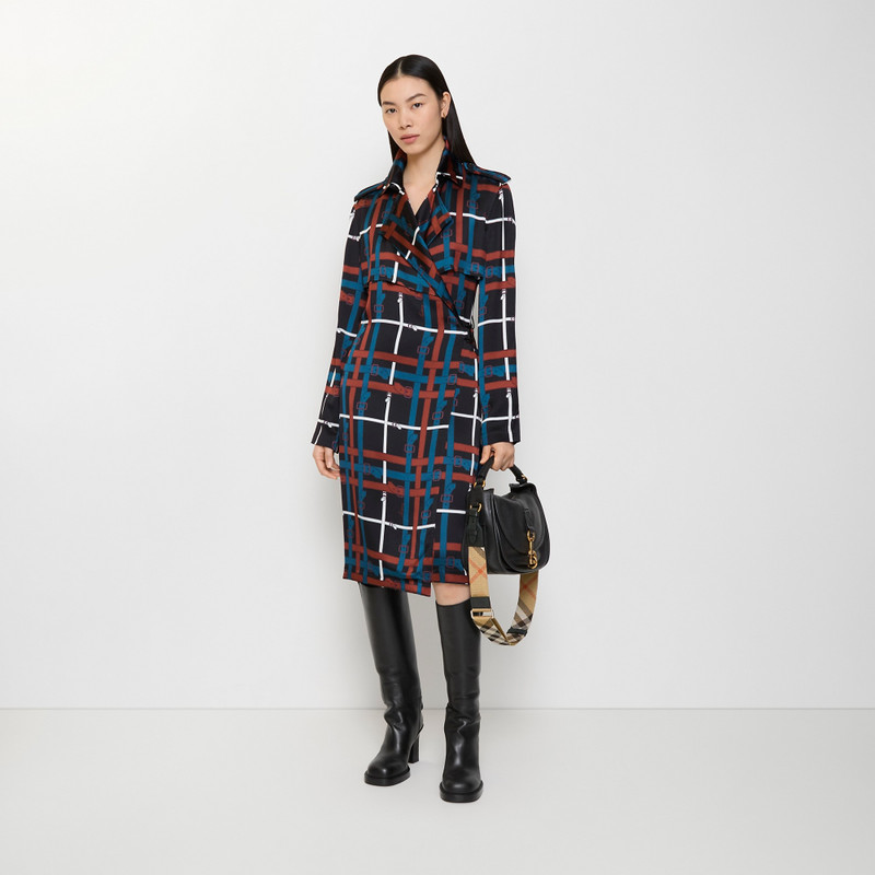 Burberry Belt Check Viscose Trench Dress outlook