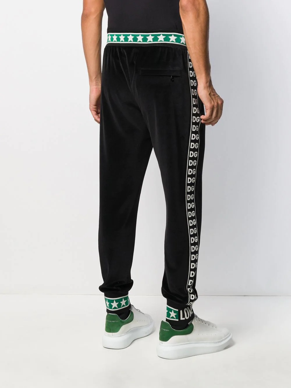 cuffed logo stripe track pants - 4