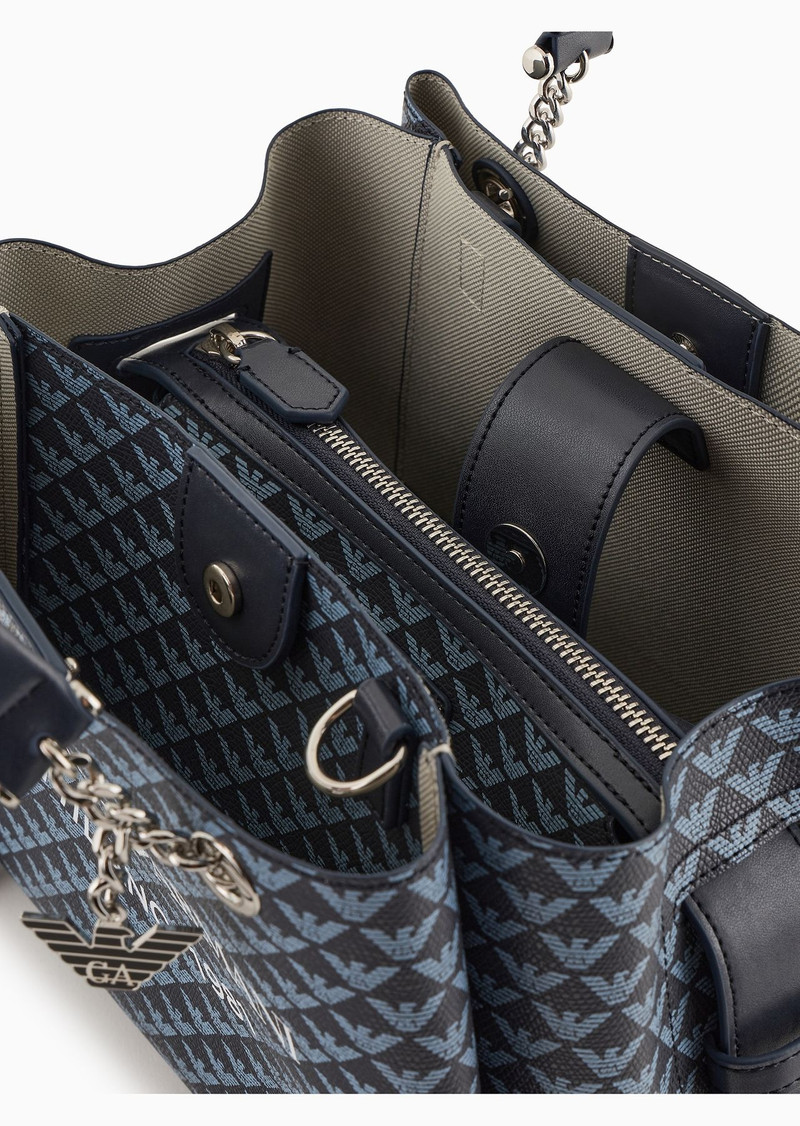 All-over eagle handbag with Milano 1981 logo print 4