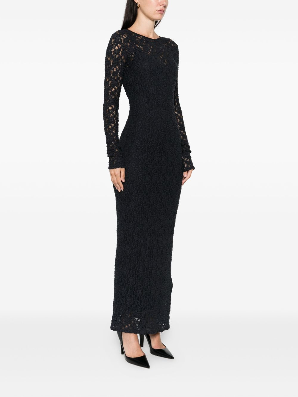 long-sleeve textured dress - 3