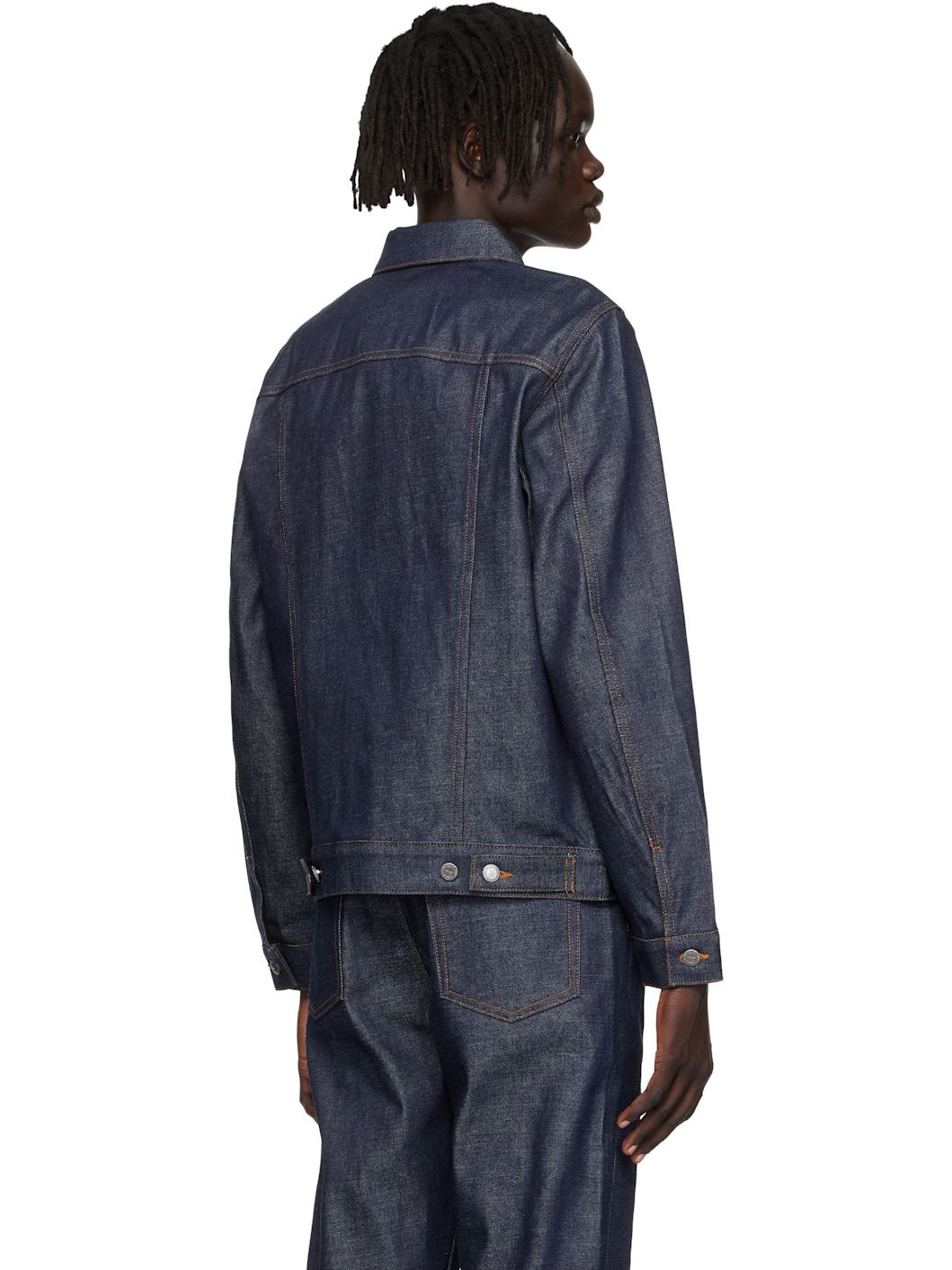 Navy Veste Work Denim Jacket - 3