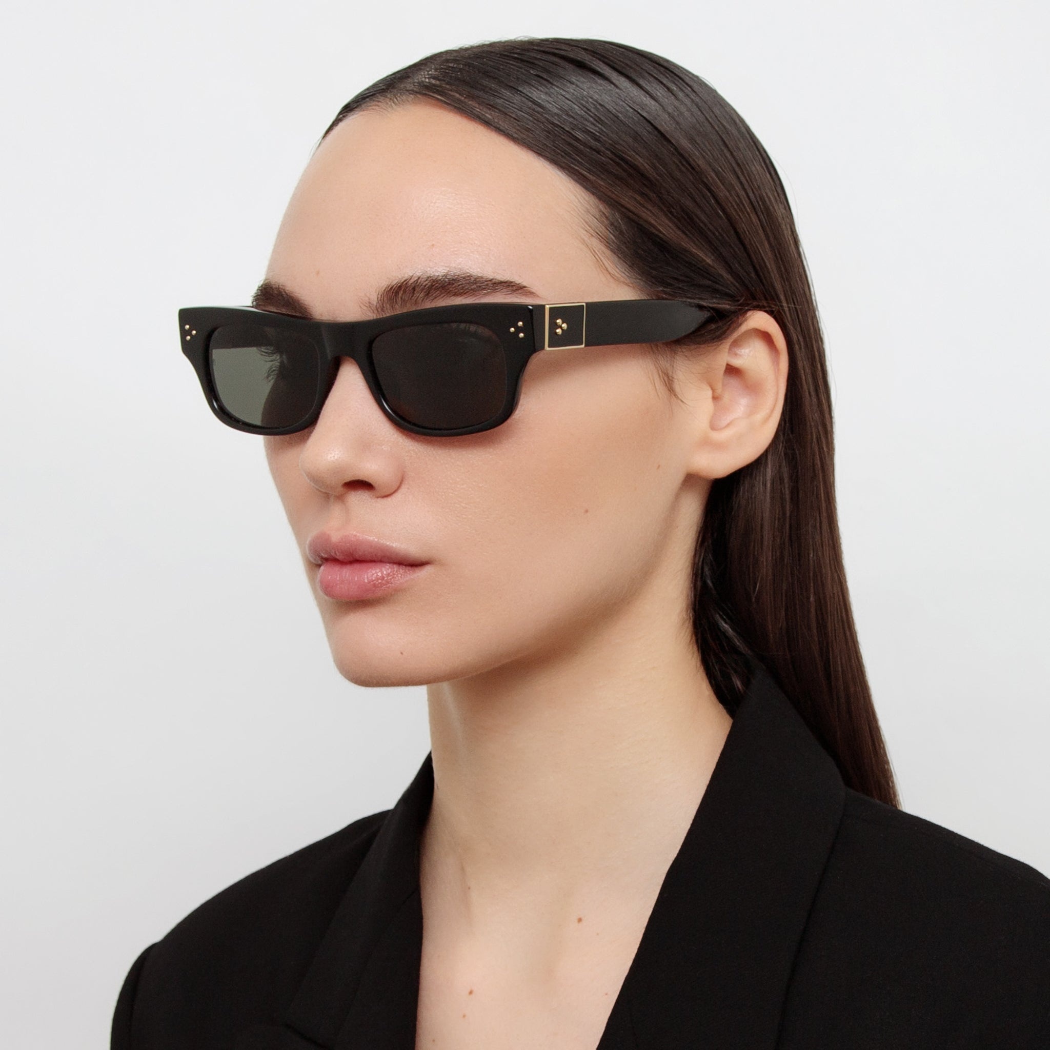 MEN'S FALCK RECTANGULAR SUNGLASSES IN BLACK - 2