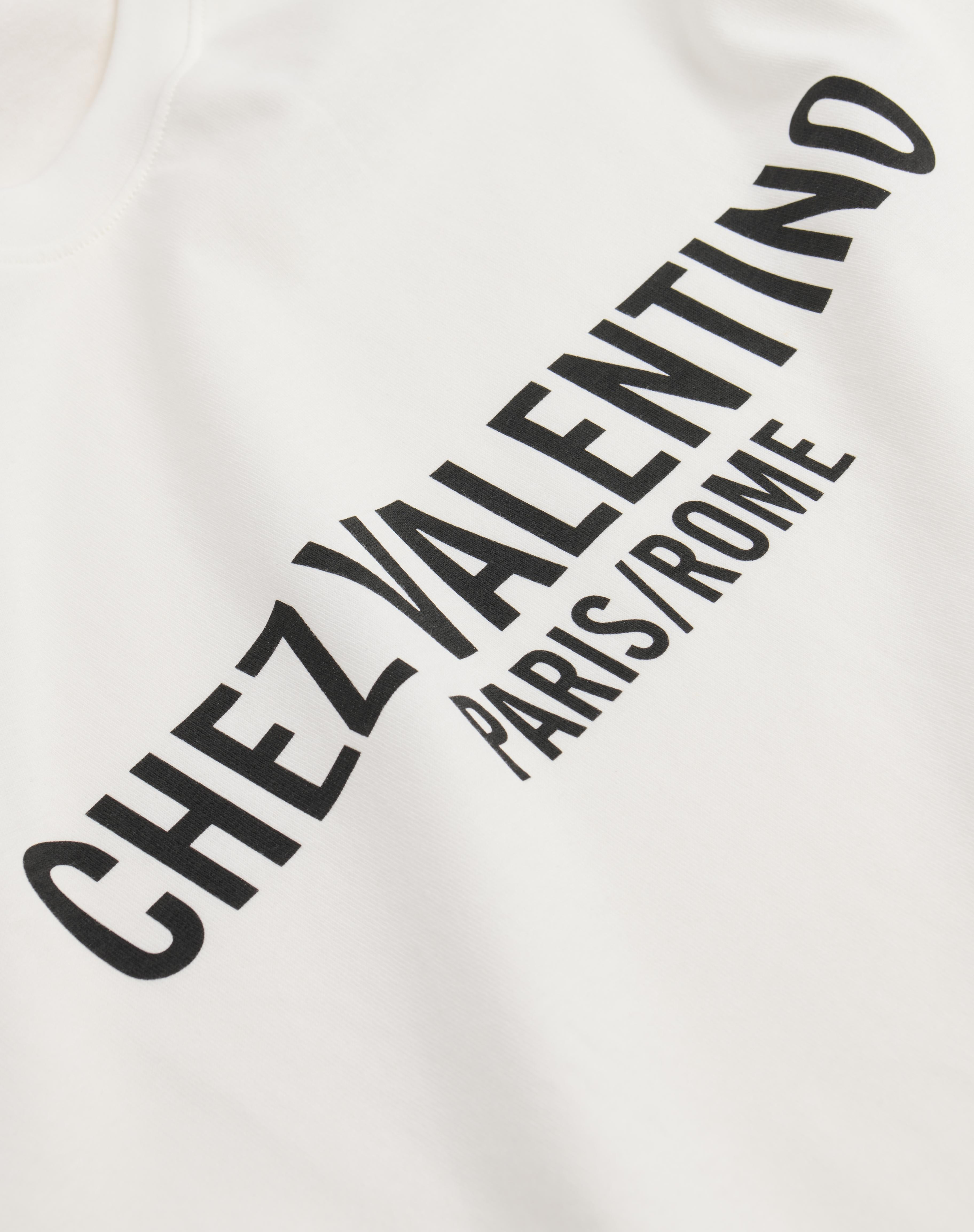 COTTON T-SHIRT WITH CHEZ VALENTINO PRINT - 3