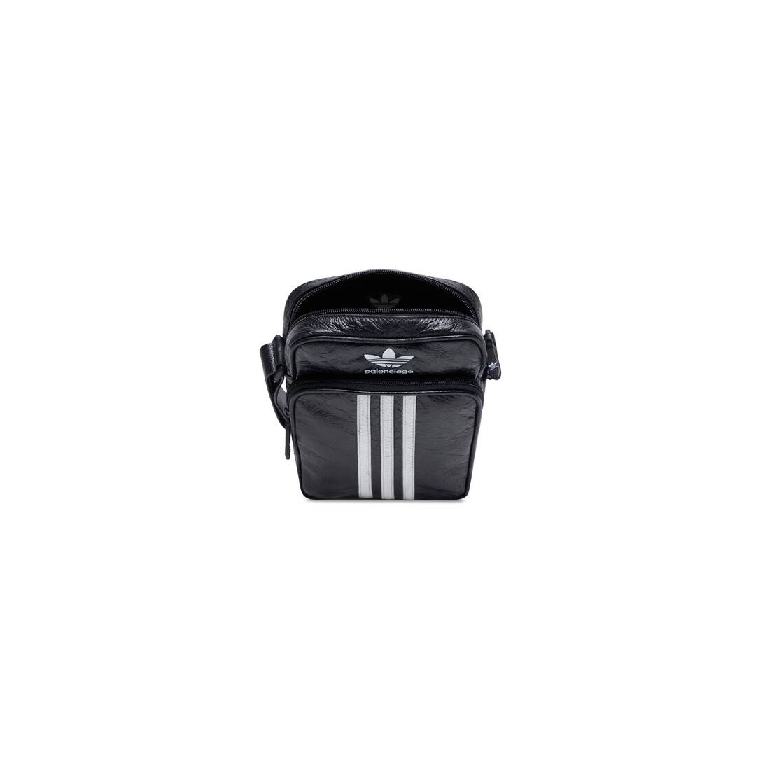 Men's Balenciaga / Adidas Small Crossbody Messenger Bag in Black - 8