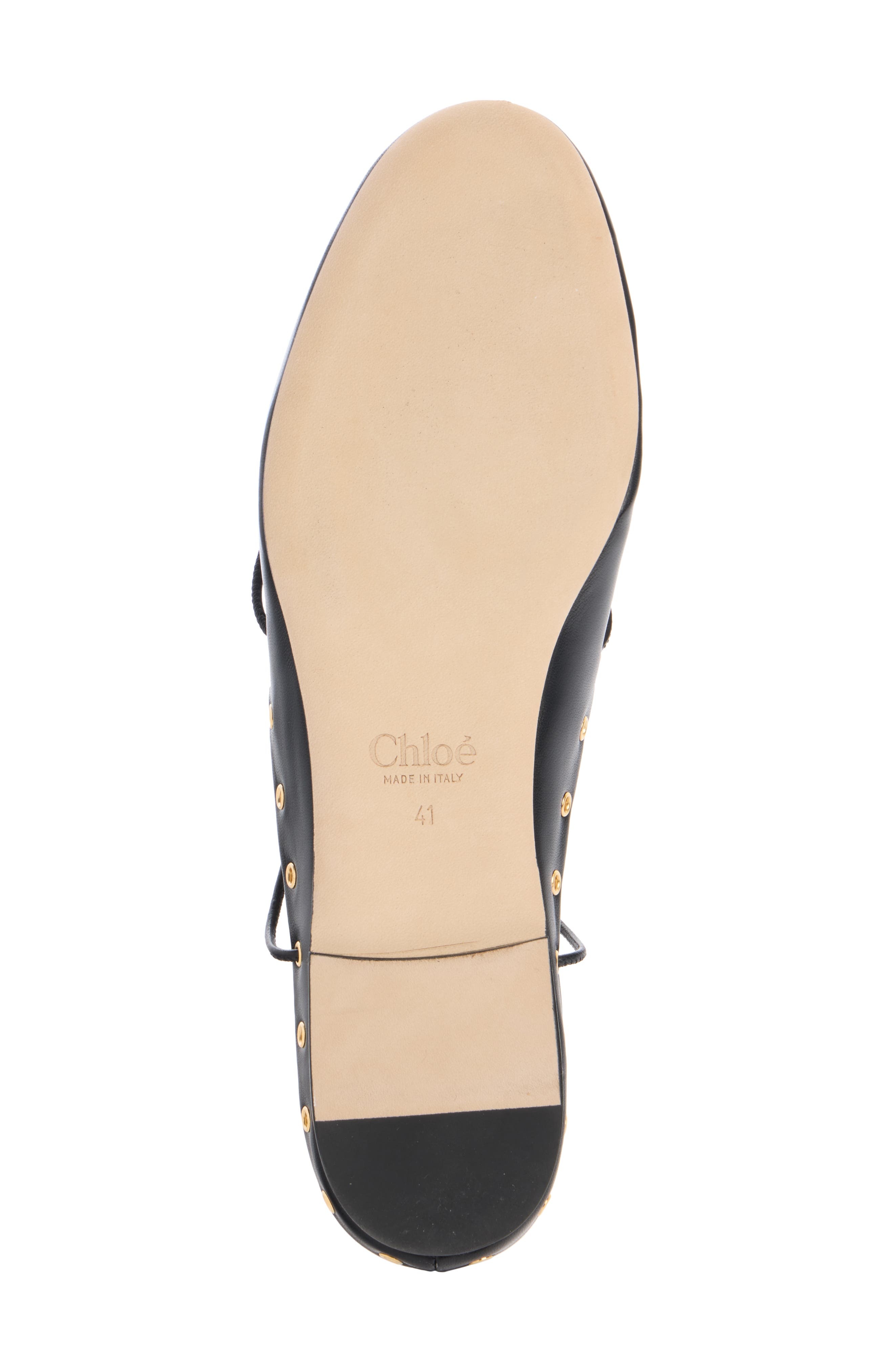 Chloé Ghillie Lace-Up Flat in Black at Nordstrom - 4