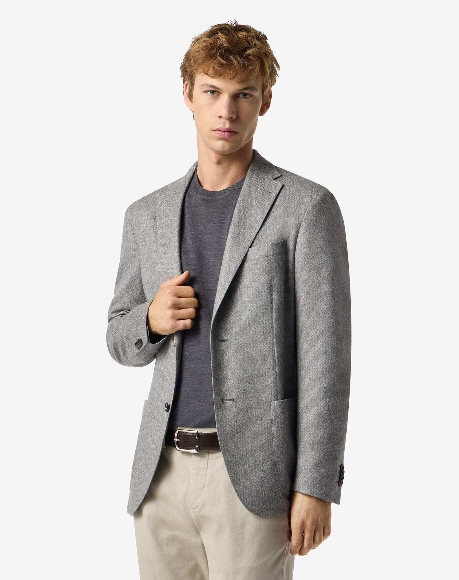 Grey cashmere and silk jacket - 2