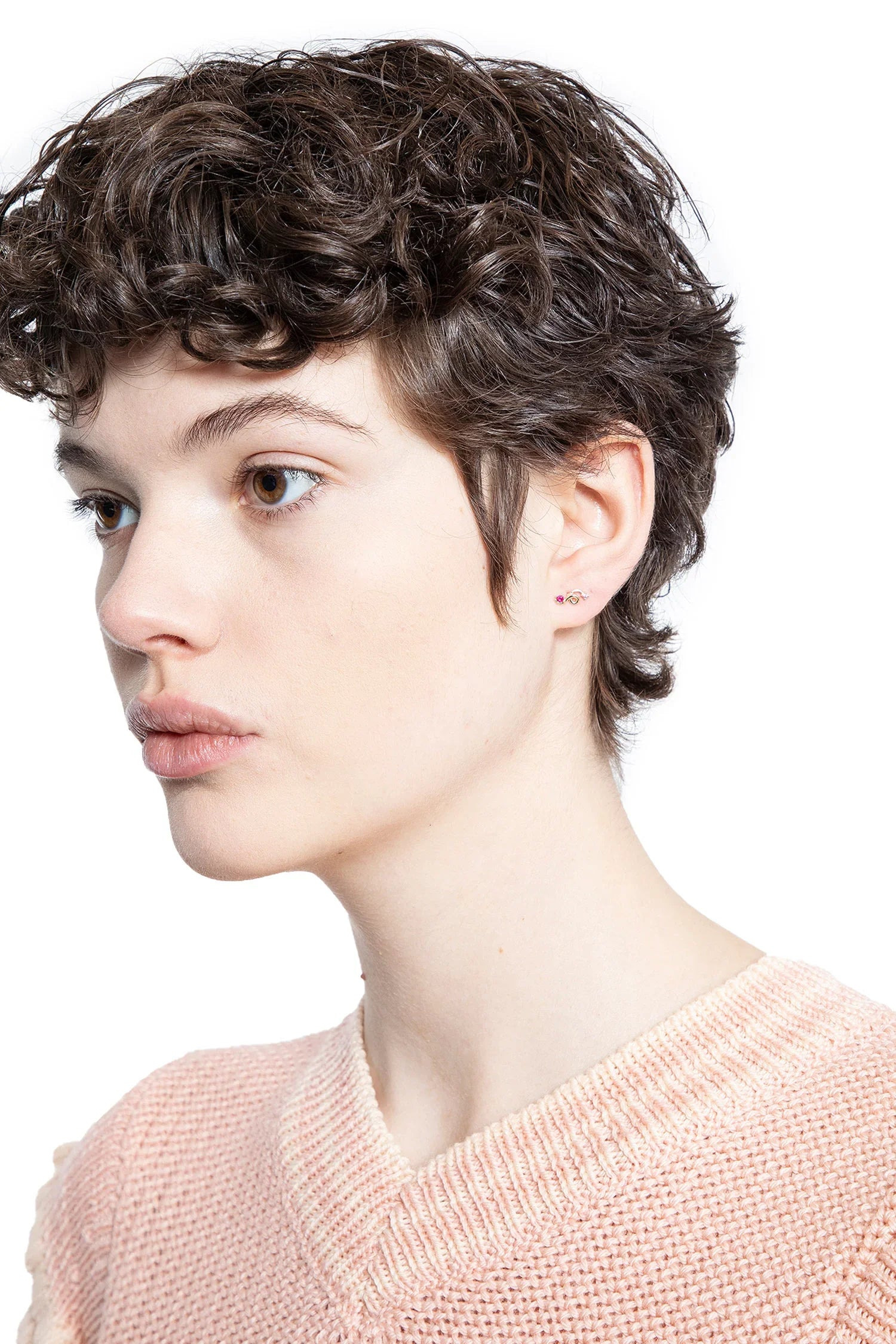 Two-Stone-Mini-Loop-Single-Earring - 4