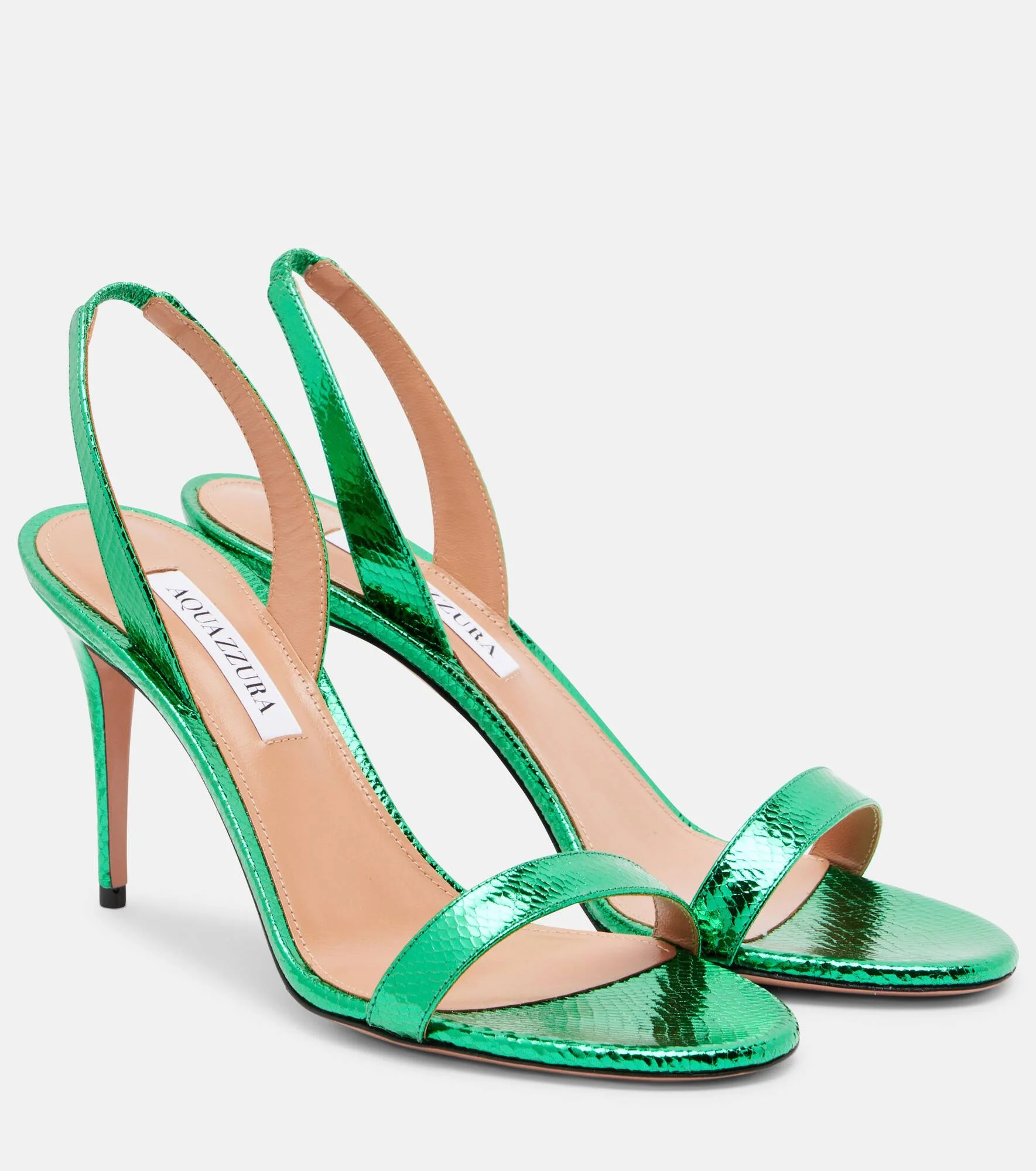 So Nude 85 snake-effect leather sandals - 1