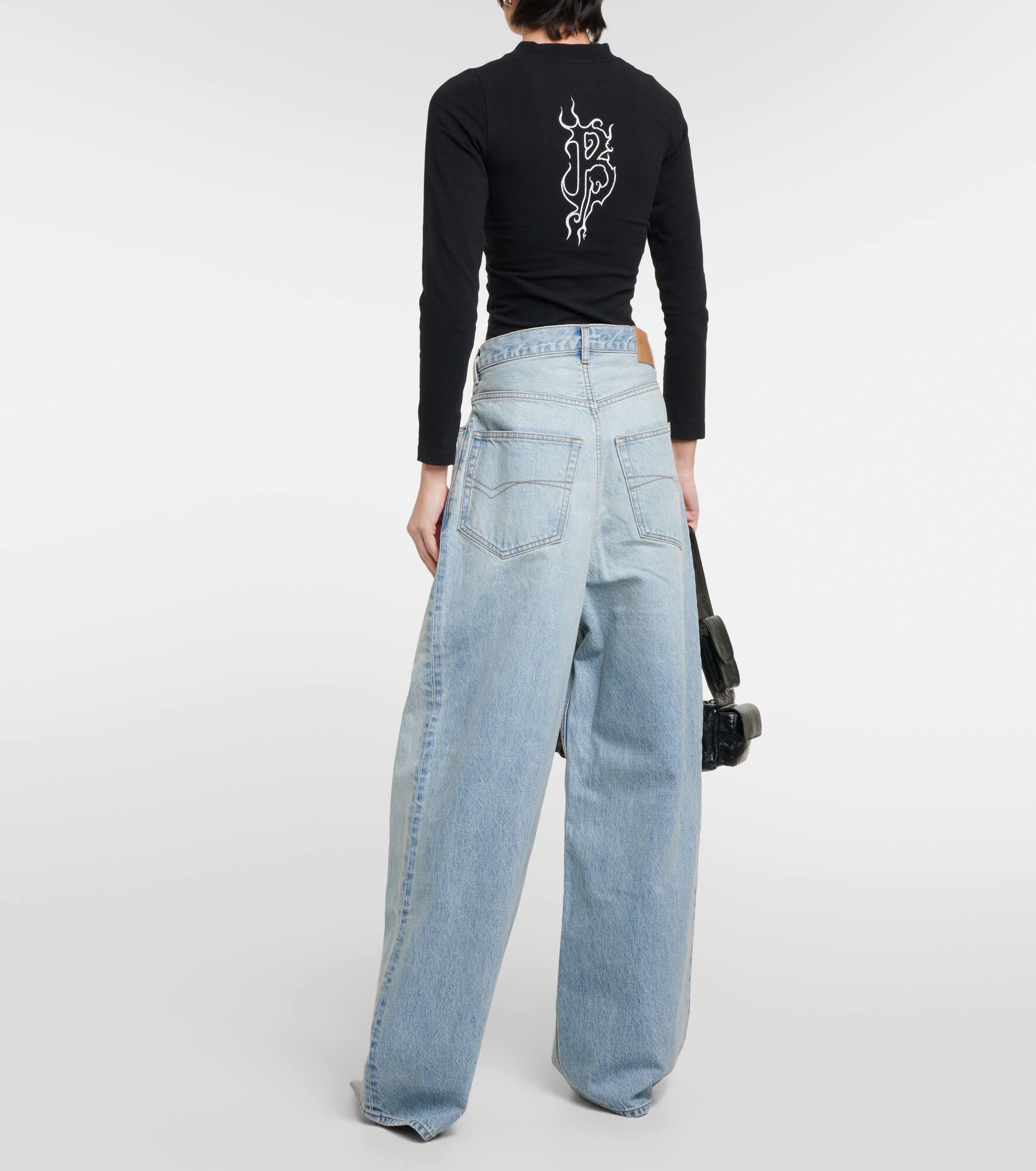 Mid-rise wide-leg jeans - 3