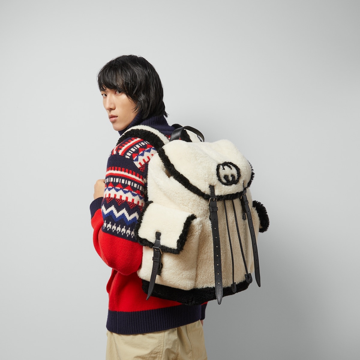 Large backpack with Interlocking G - 3