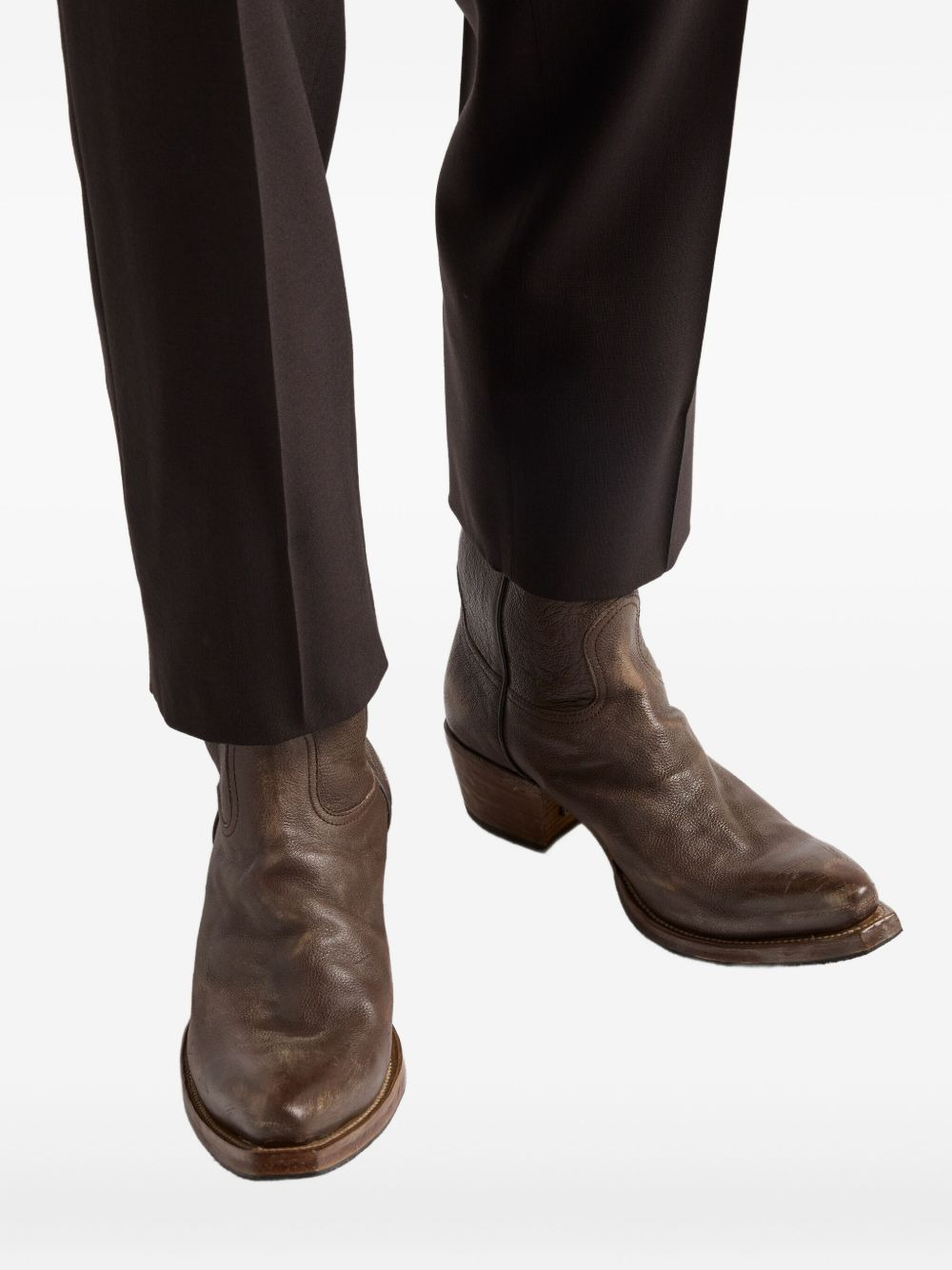 leather cowboy boots - 6