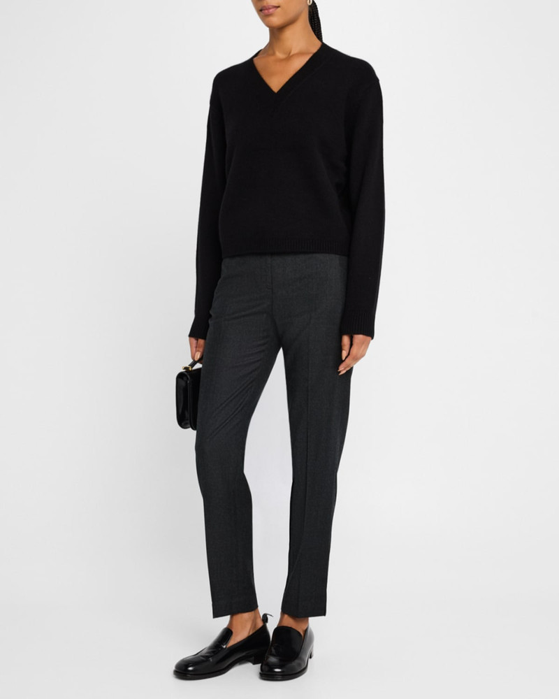 Theory High-Waist Virgin Wool Tapered Ankle Pants outlook