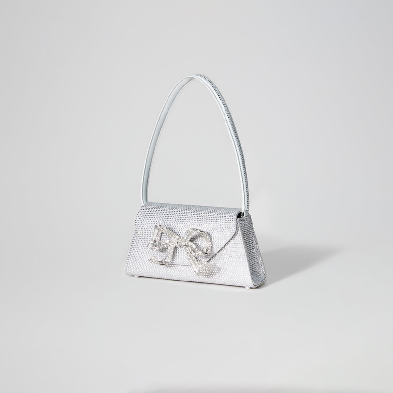 Grey Rhinestone Bow Mini Shoulder Bag 2