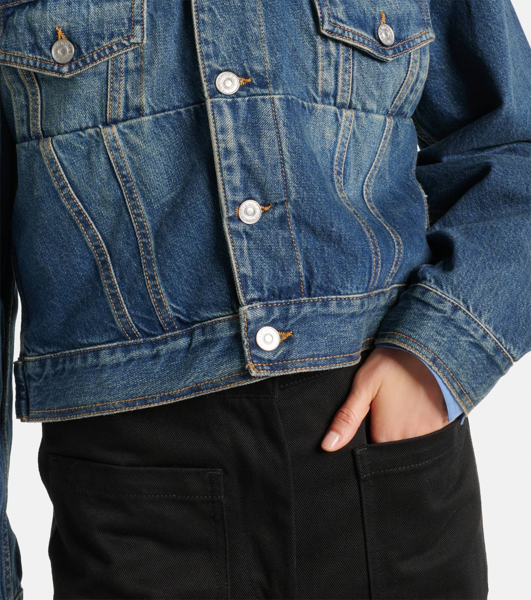 Cropped denim jacket - 5