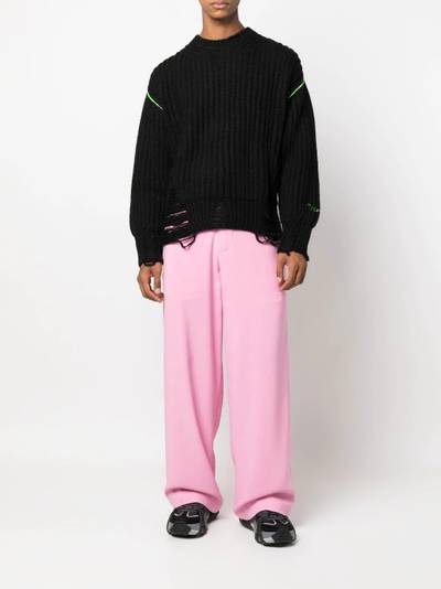 MSGM distressed ribbed jumper outlook