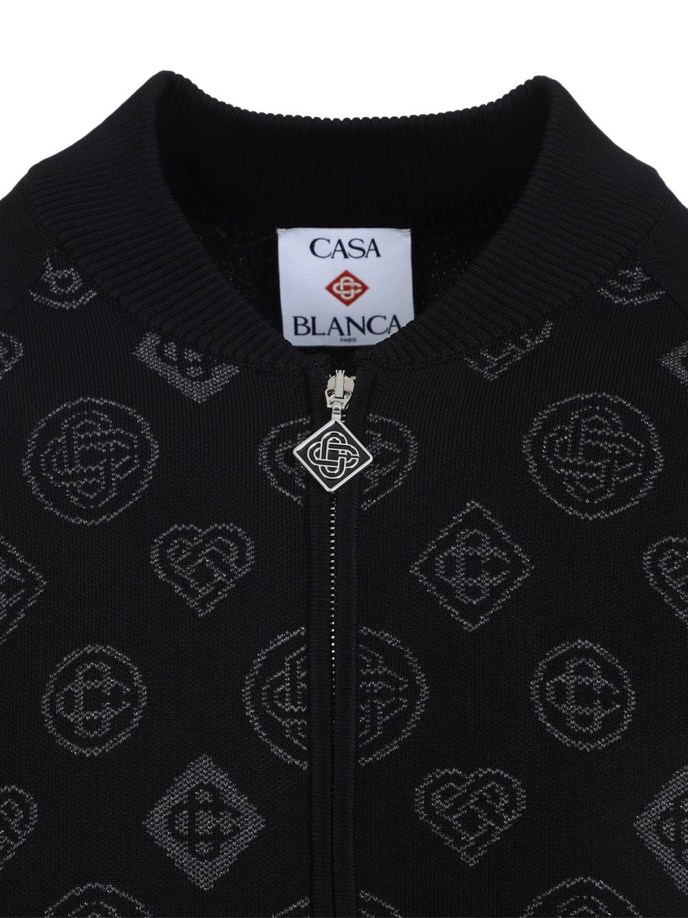 logo-pattern zip-up jacket - 3