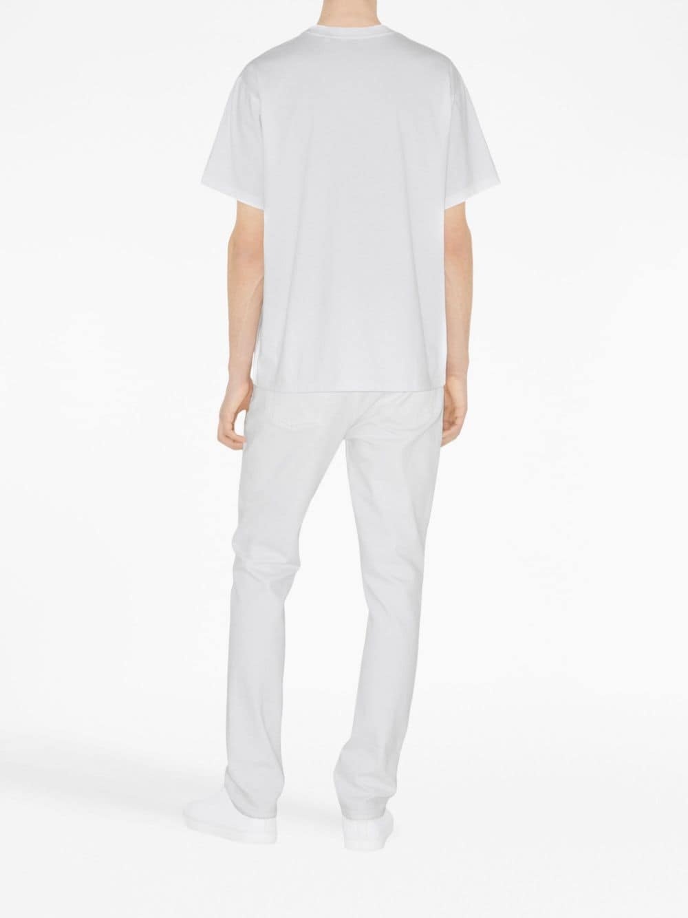 jacquard logo-embossed cotton T-shirt - 4