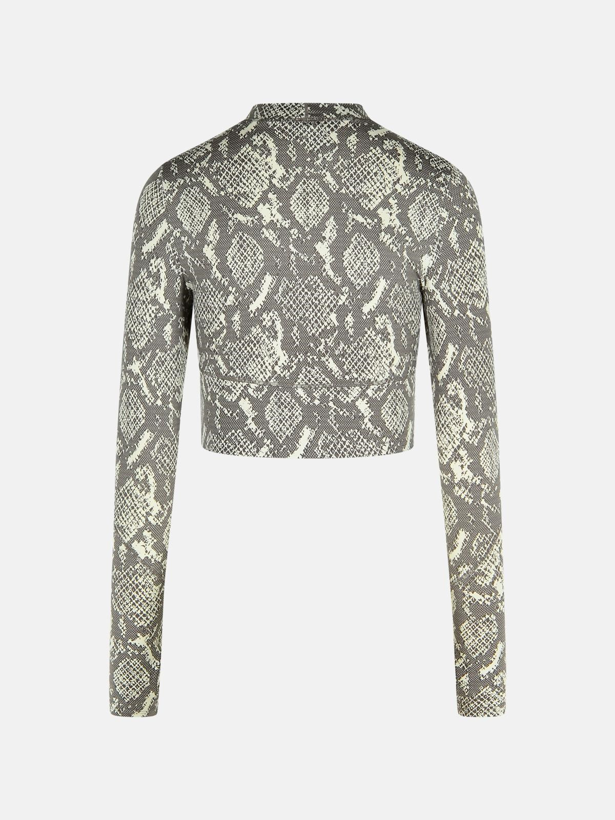 SNAKE PRINT 'CROP' POLYESTER BLEND SWEATER - 3