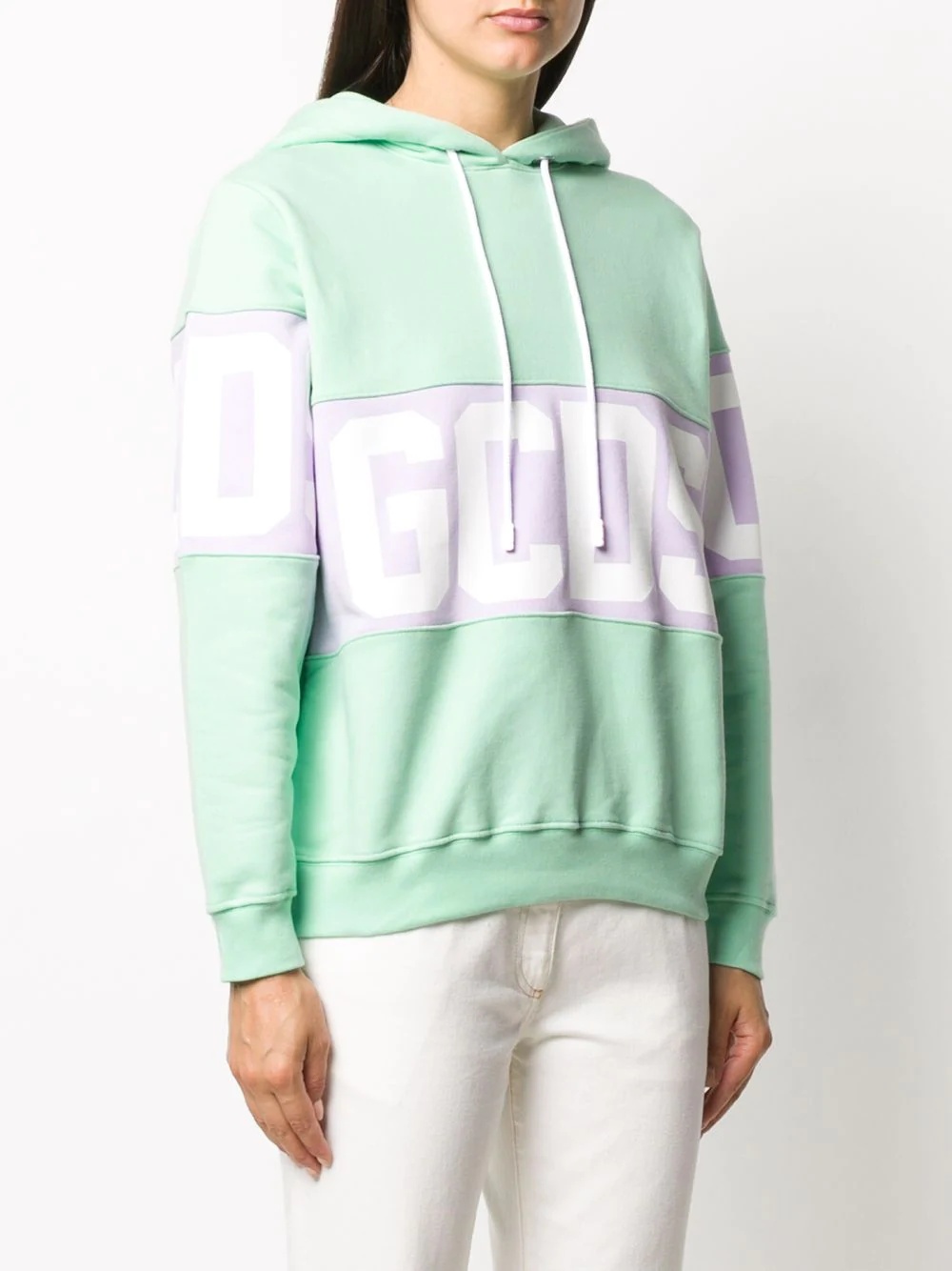 colour-block hooded logo sweatshirt  - 3