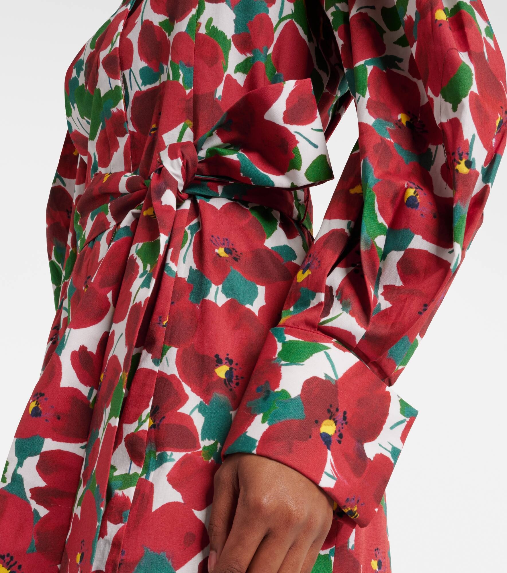 Floral cotton-blend shirt dress - 4