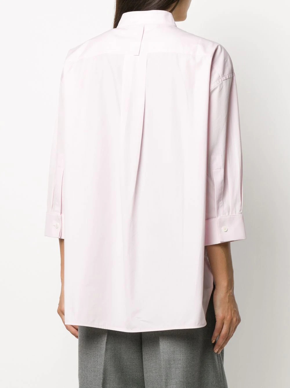 wing collar buttoned shirt - 4